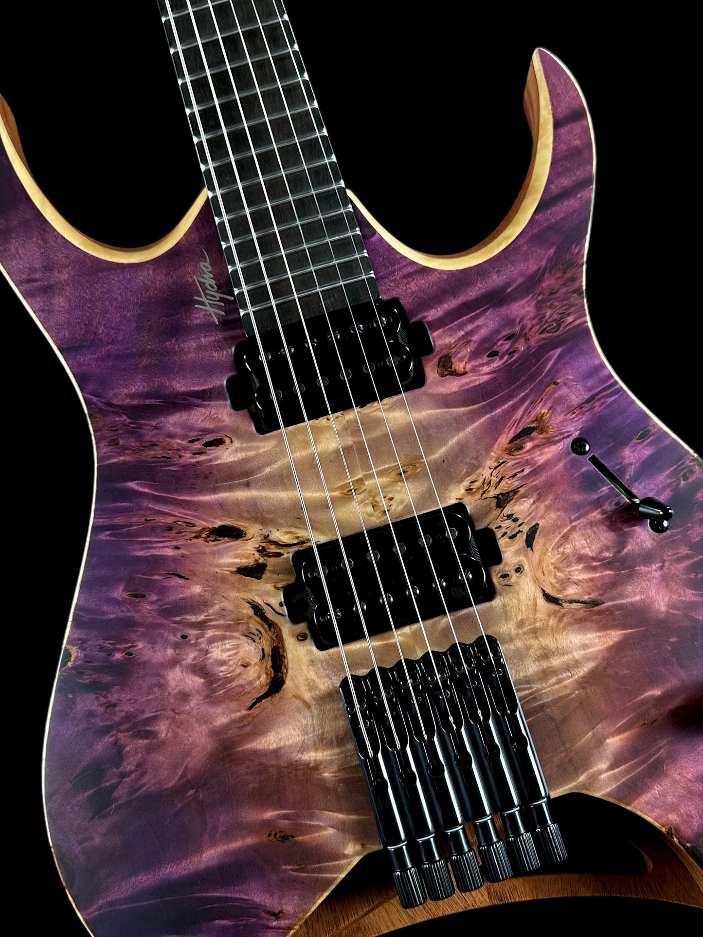 Mayones Hydra Elite 6 | Trans Natural Fade Purple Burst Out Satin