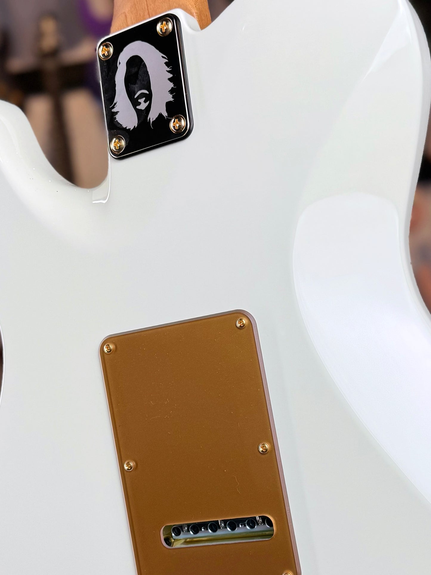 Suhr Mateus Asato Classic T Signature Series | 'MA' White with Lollar Gold Foil Pickups