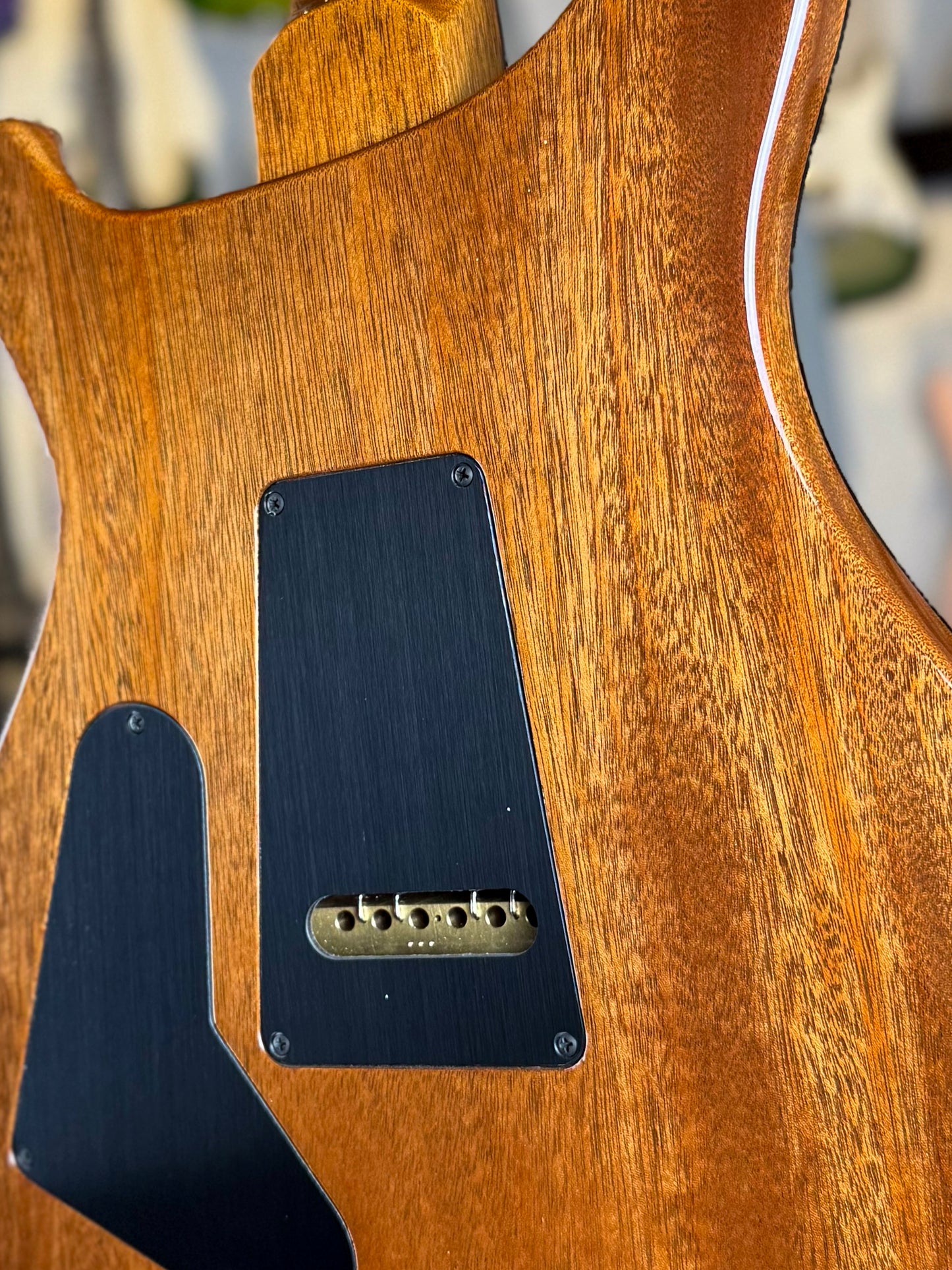 PRS Custom 24 "10 Top" Wood Library Quilt | Charcoal Purple Smokeburst Natural Back