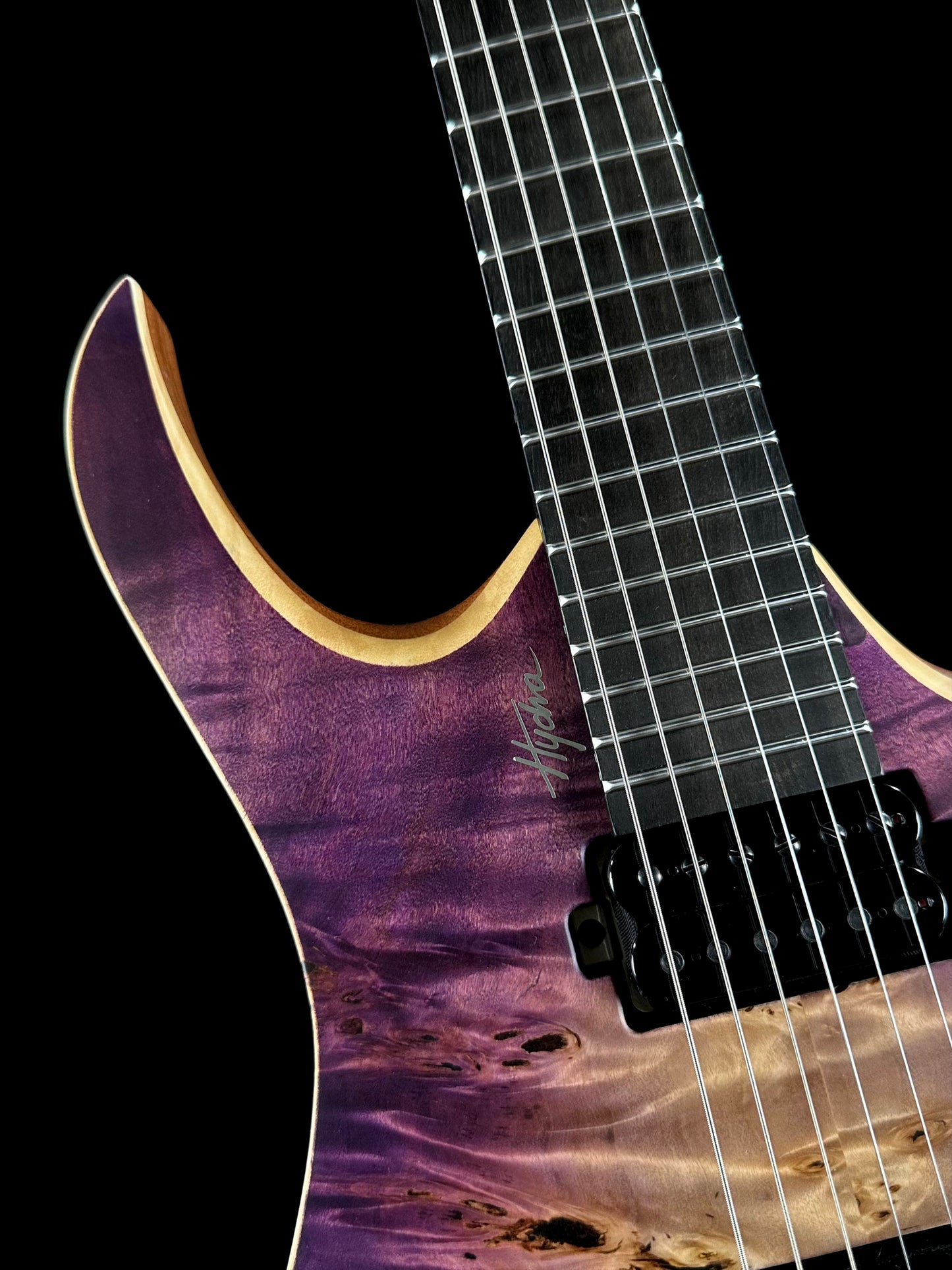 Mayones Hydra Elite 6 | Trans Natural Fade Purple Burst Out Satin