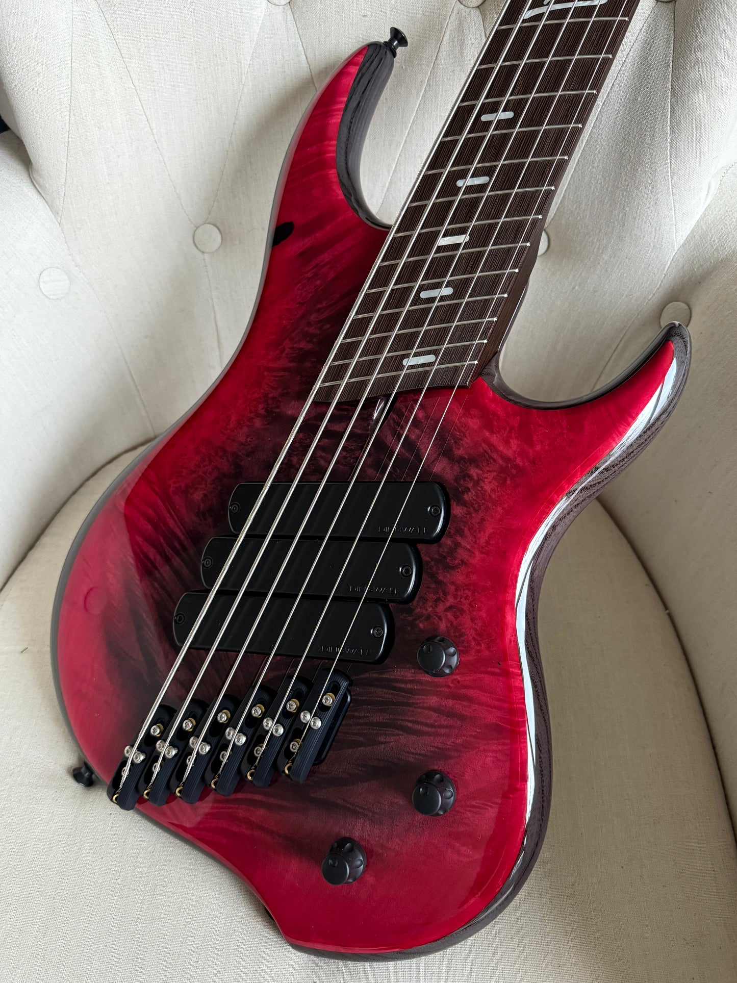 Dingwall Guitars Custom Shop Z3 6 String | Charcoal to Pink Reverse Burst