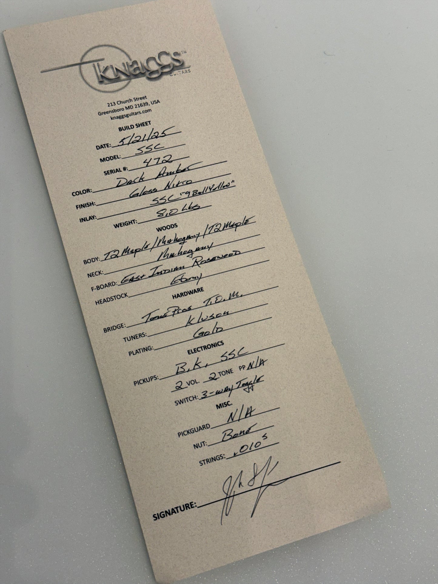 Knaggs Steve Stevens SSC T2 | Dark Amber