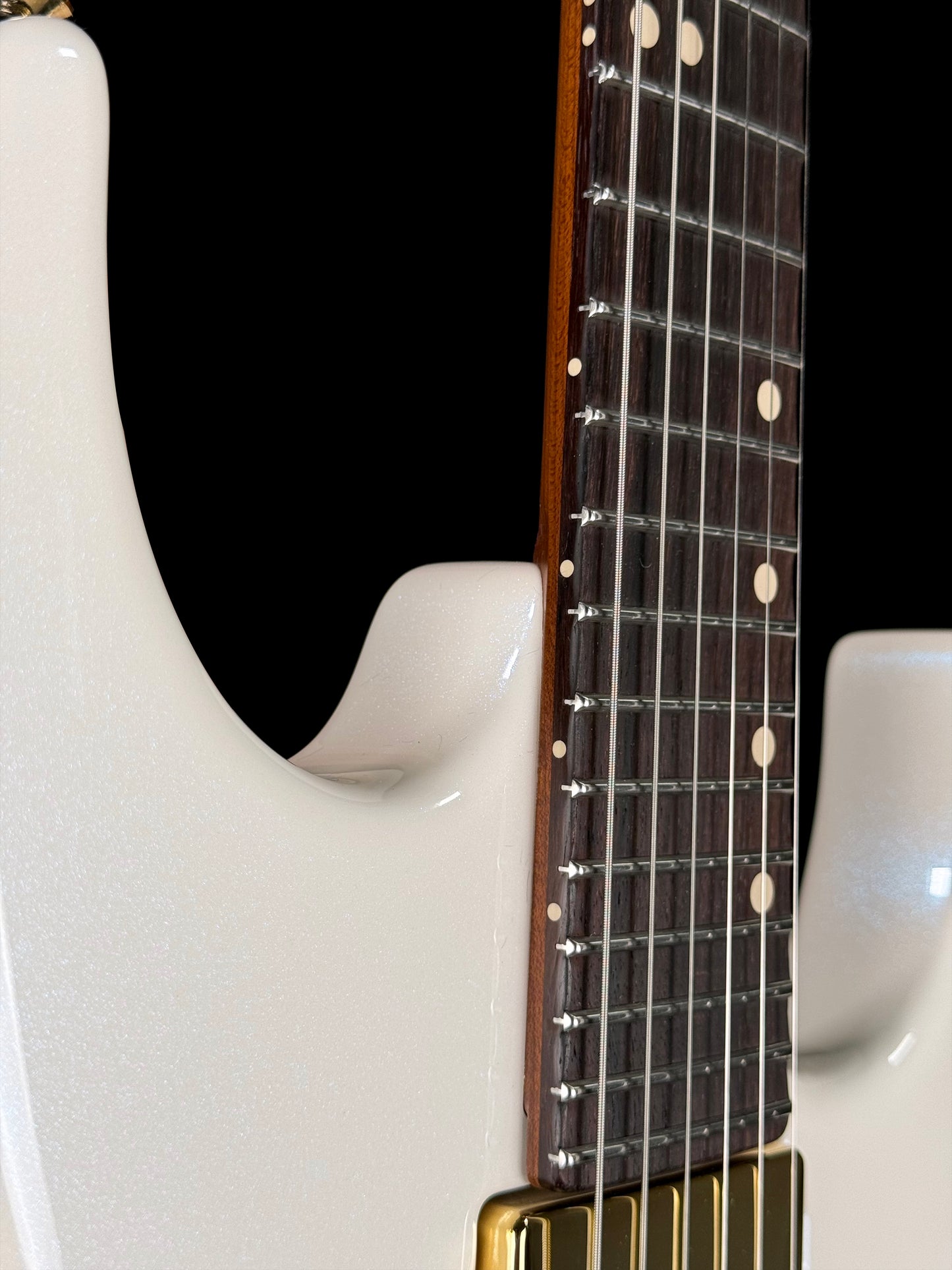 Tom Anderson Li'l Angel Player | Arctic White with Aqua Pearl