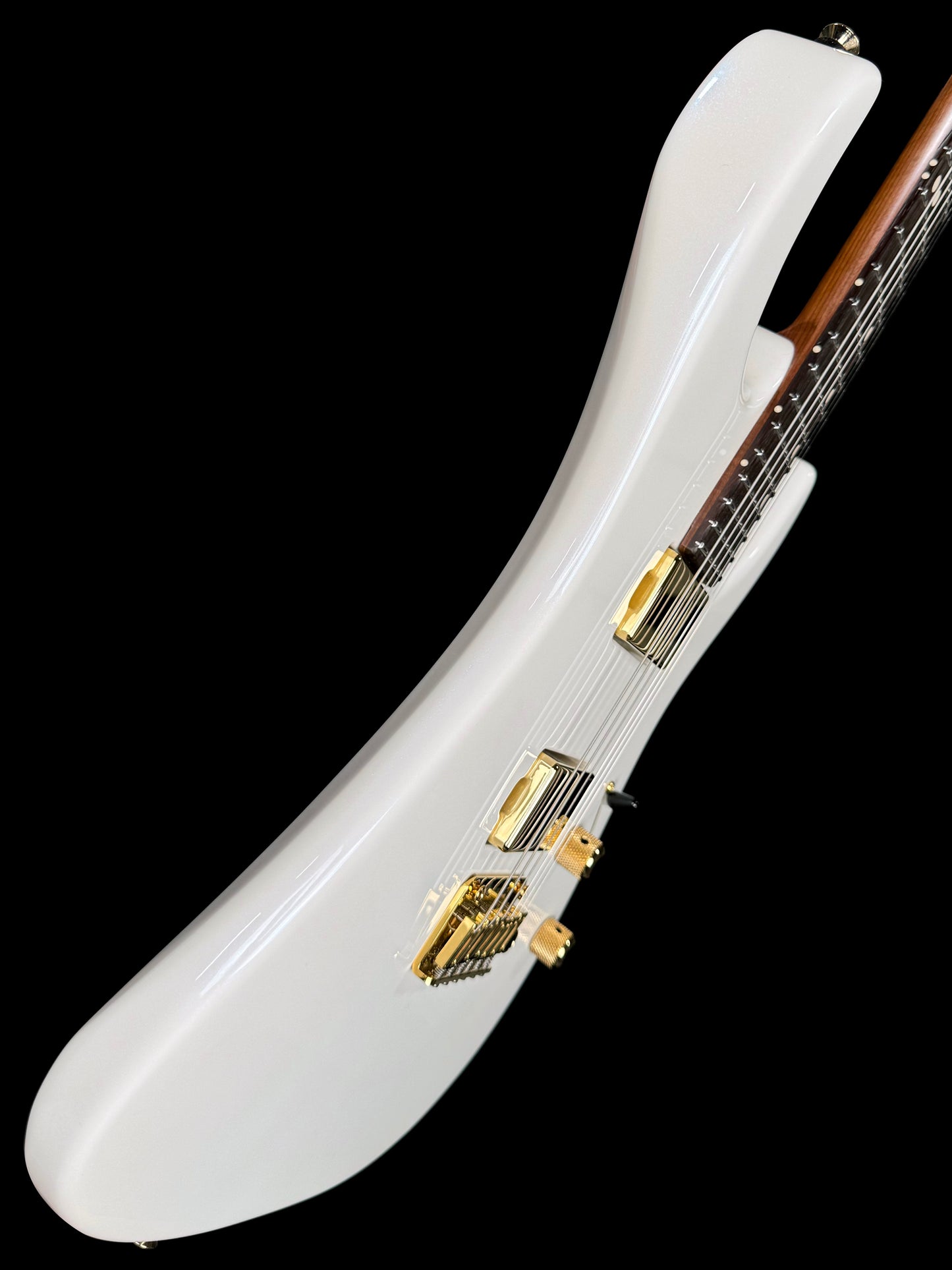 Tom Anderson Li'l Angel Player | Arctic White with Aqua Pearl