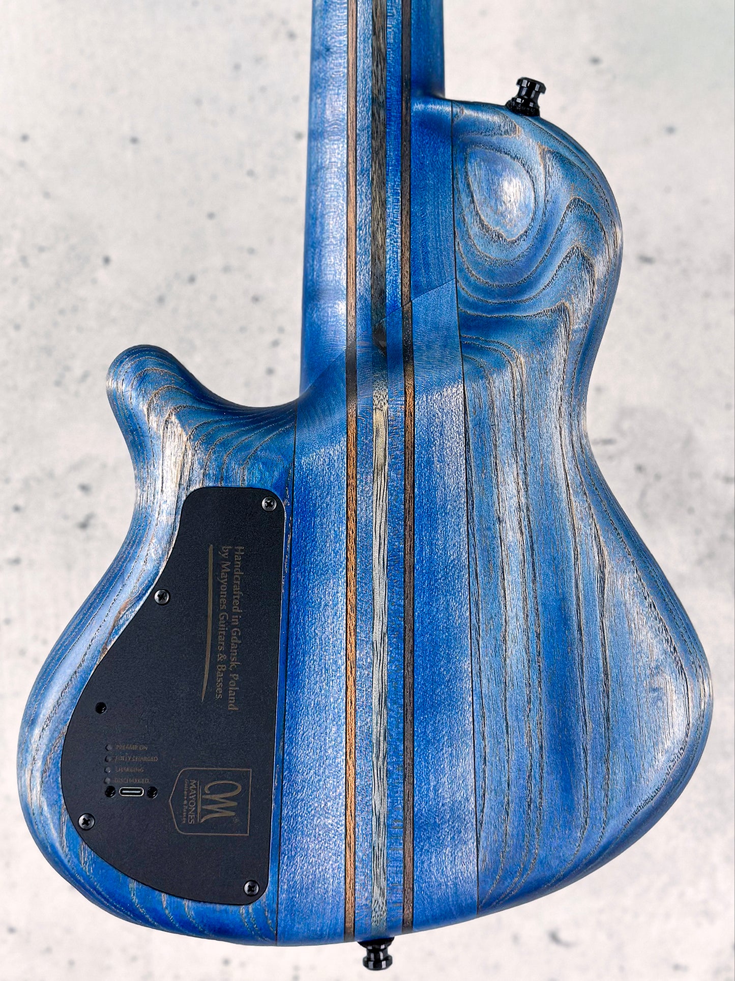 Mayones Cali 4 Fretless | Custom Trans Blue Spruce
