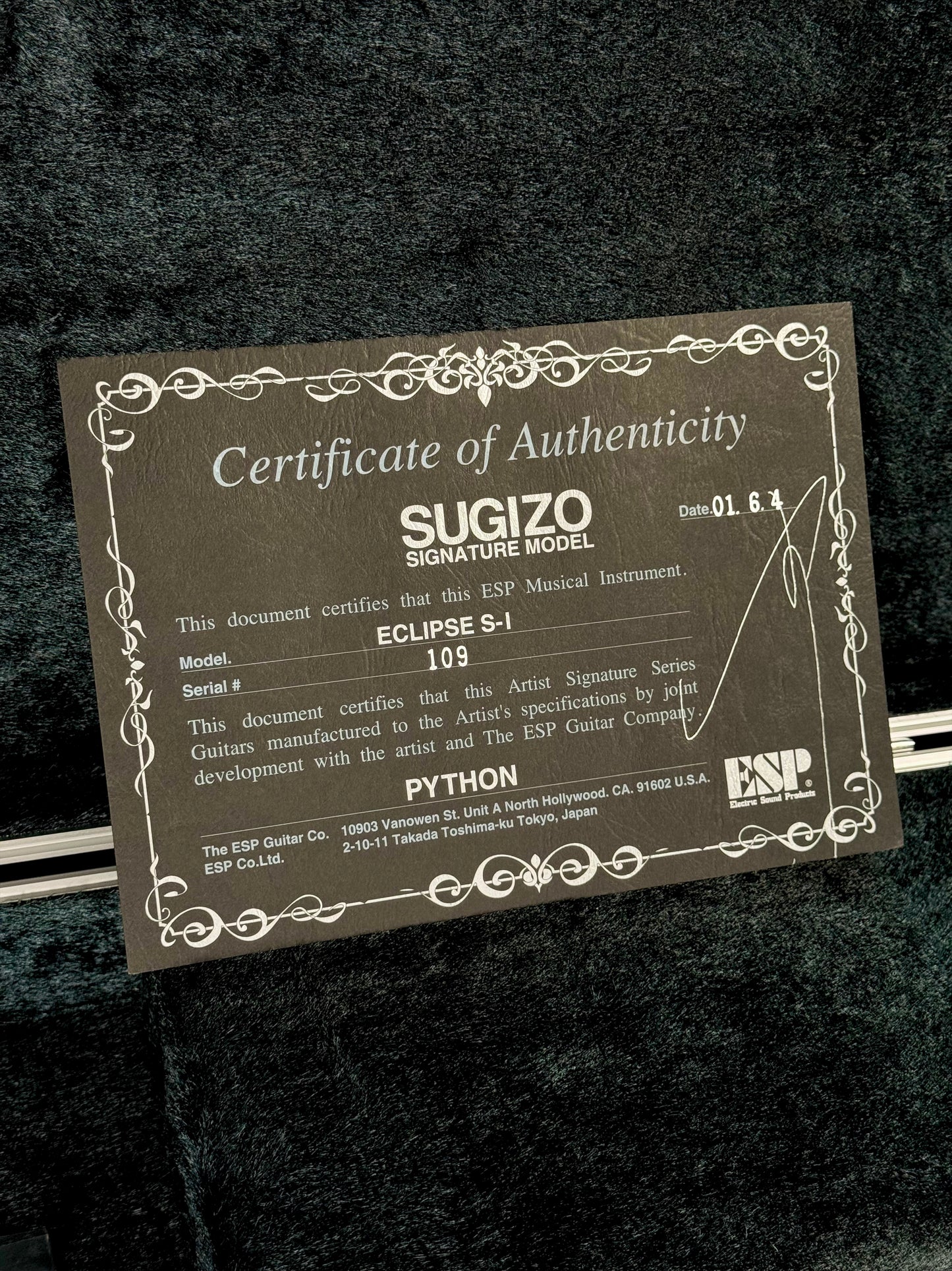 ESP Custom Shop Eclipse Sugizo S-1 Python | Python Skin