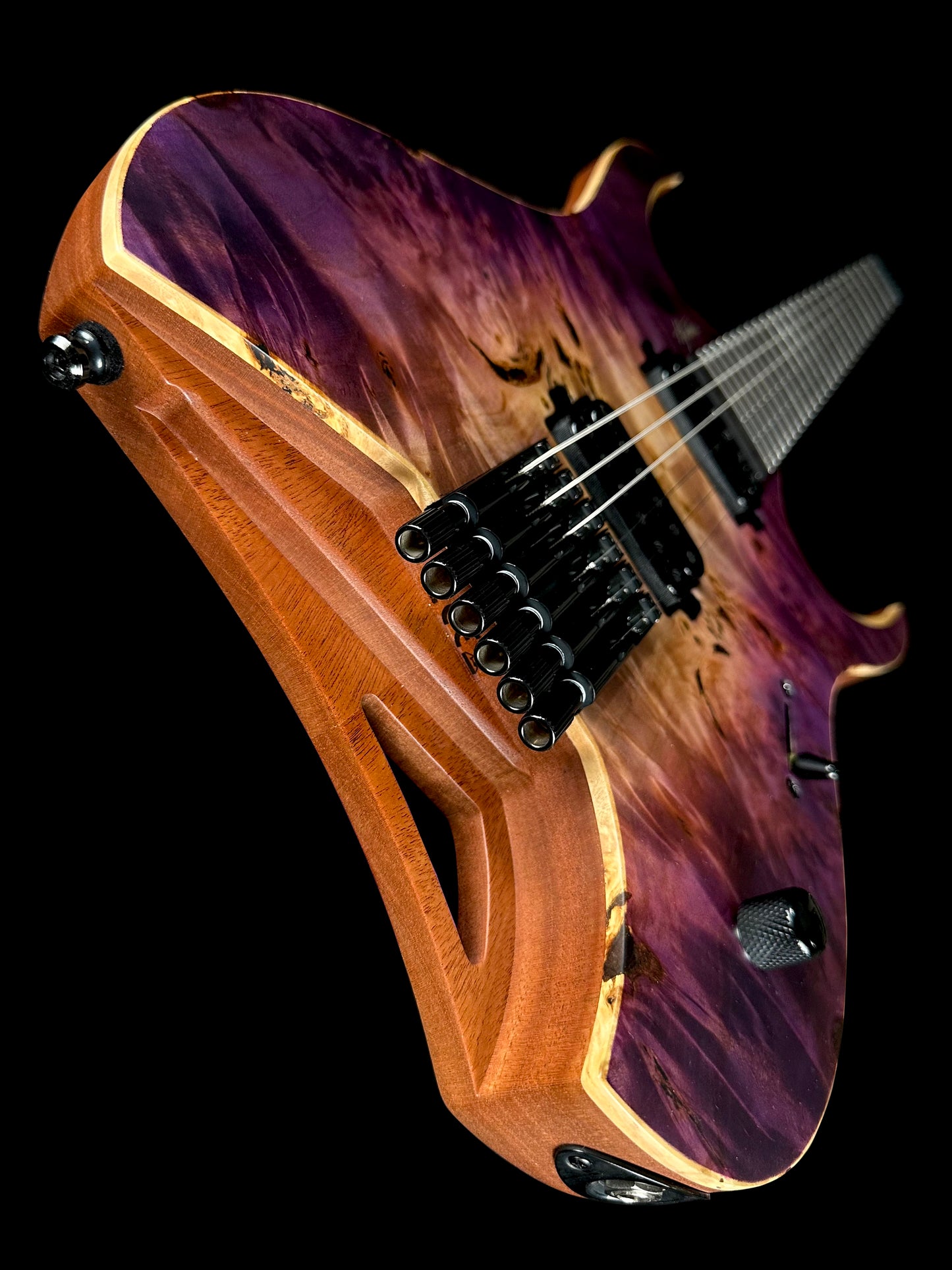 Mayones Hydra Elite 6 | Trans Natural Fade Purple Burst Out Satin