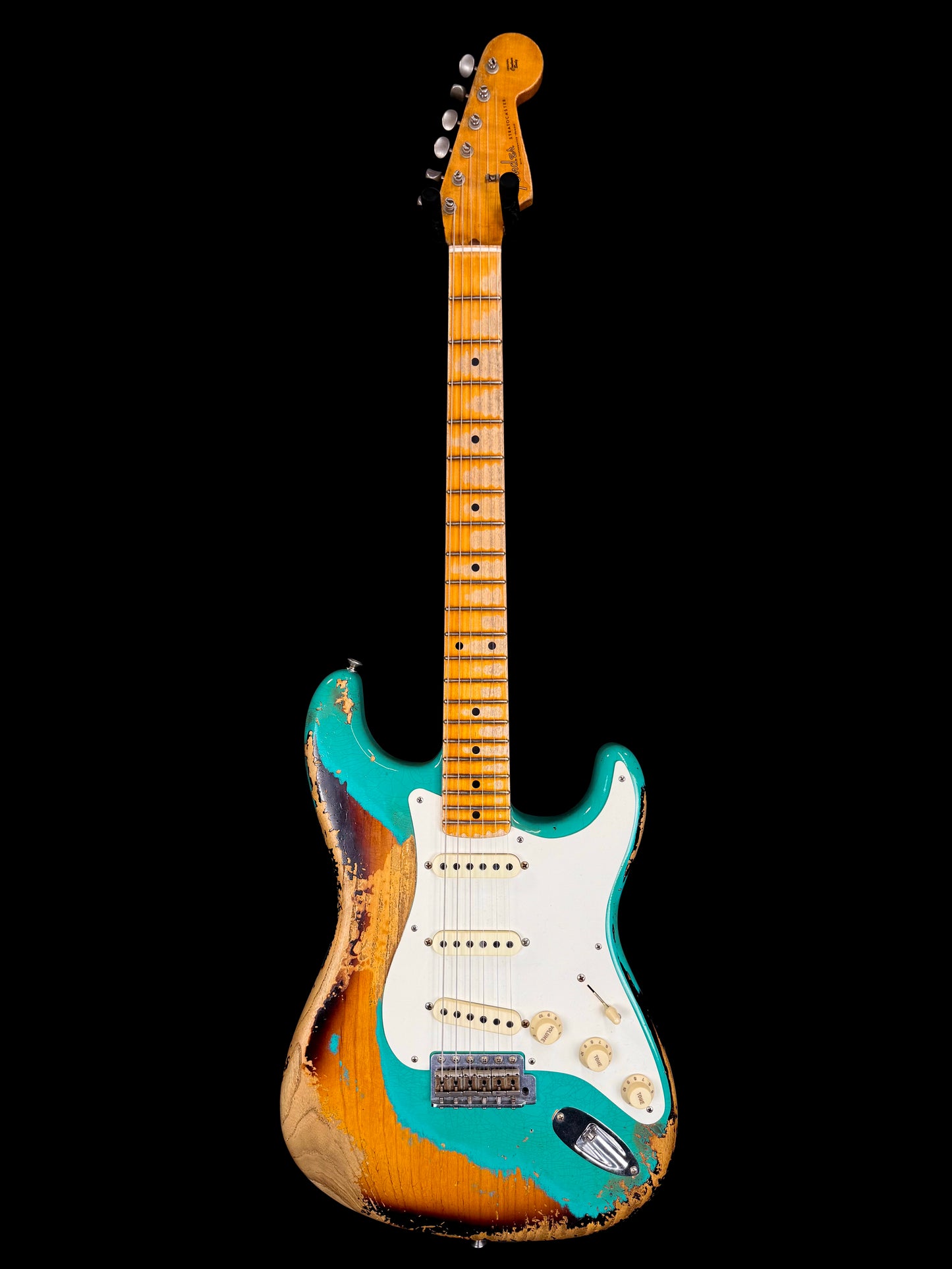 Fender Custom Shop NAMM 2018 LTD 57 Stratocaster Heavy Relic | Transparent Tahitian Turquoise Over Two-Tone Sunburst