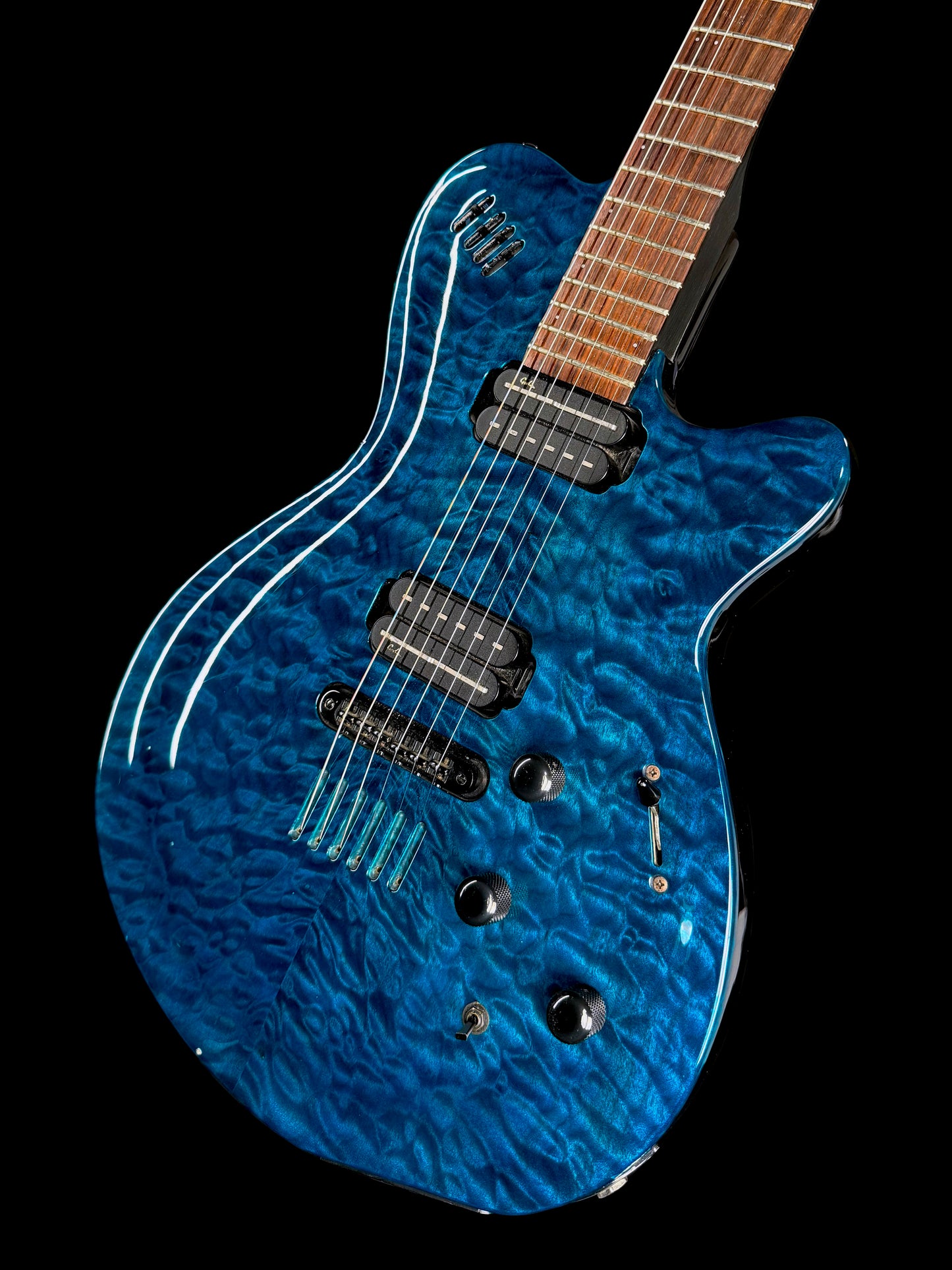 Godin LGX LR Baggs Piezo | Trans Blue Quilt