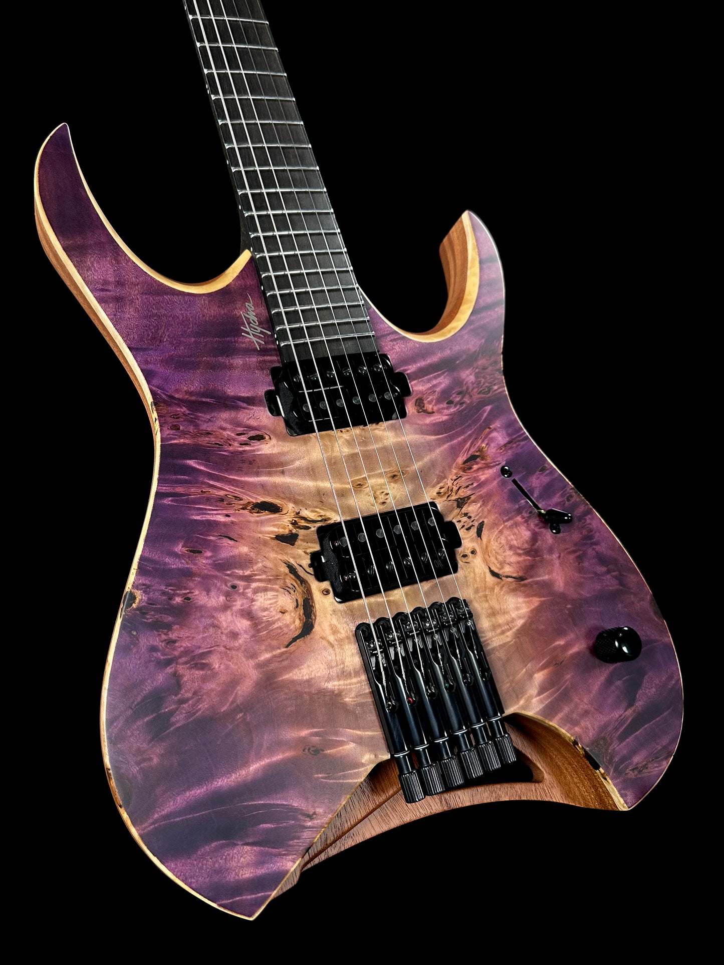 Mayones Hydra Elite 6 | Trans Natural Fade Purple Burst Out Satin