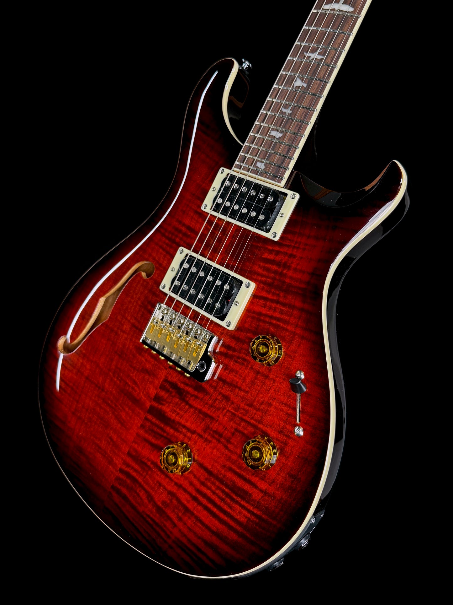 PRS SE Custom 24 Semi-Hollow Piezo | Orange Tiger Smokeburst