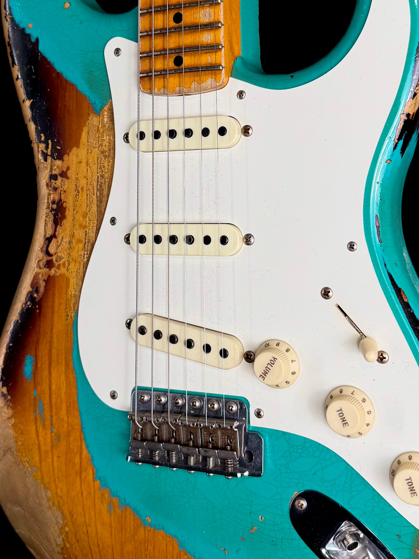 Fender Custom Shop NAMM 2018 LTD 57 Stratocaster Heavy Relic | Transparent Tahitian Turquoise Over Two-Tone Sunburst