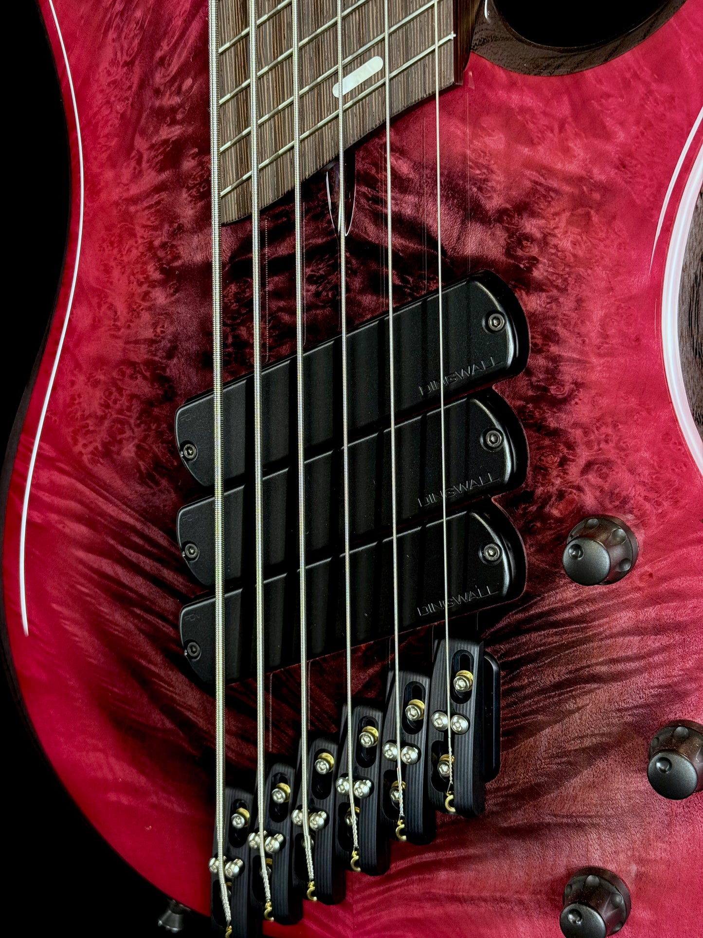 Dingwall Guitars Custom Shop Z3 6 String | Charcoal to Pink Reverse Burst