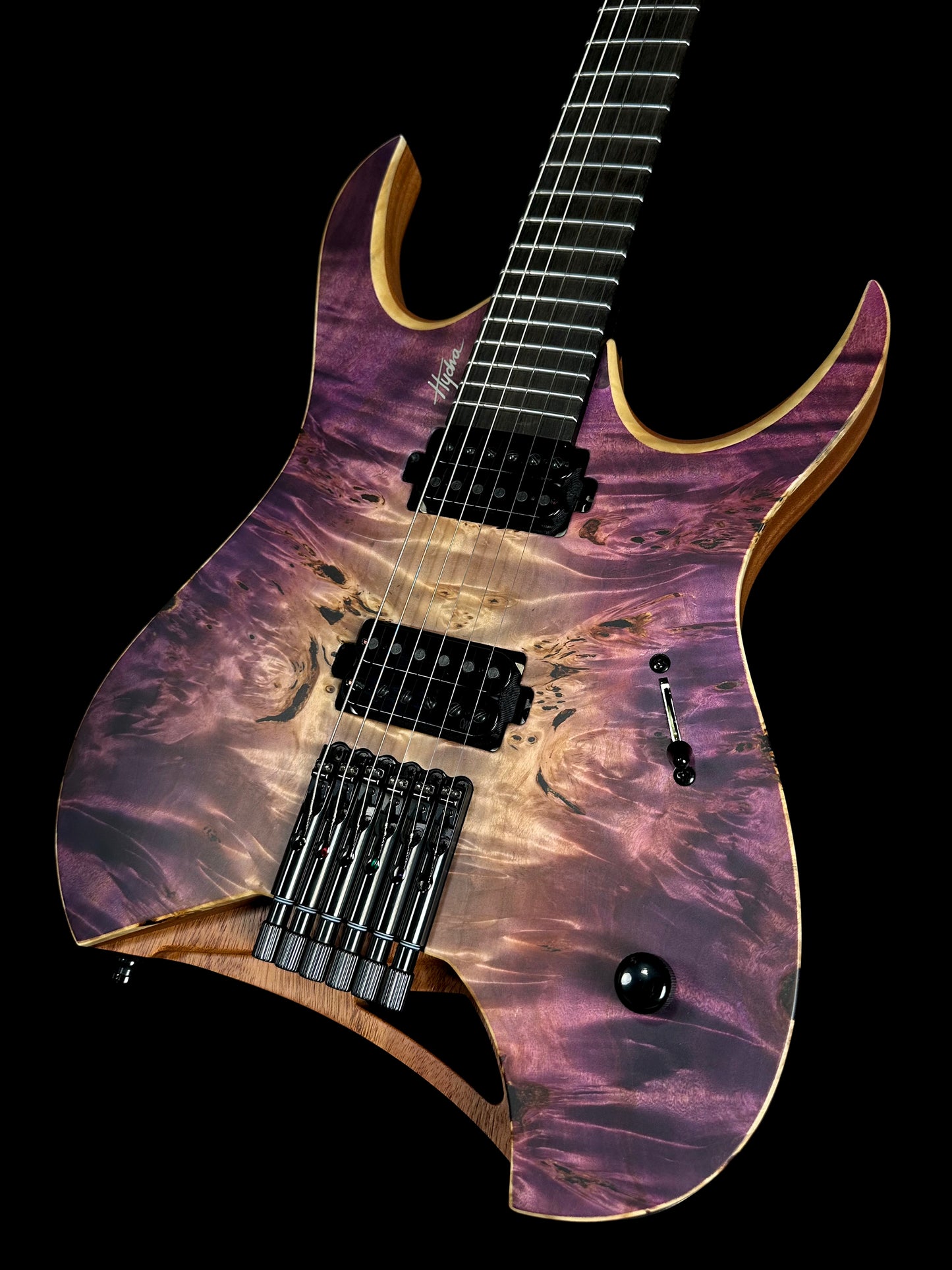 Mayones Hydra Elite 6 | Trans Natural Fade Purple Burst Out Satin