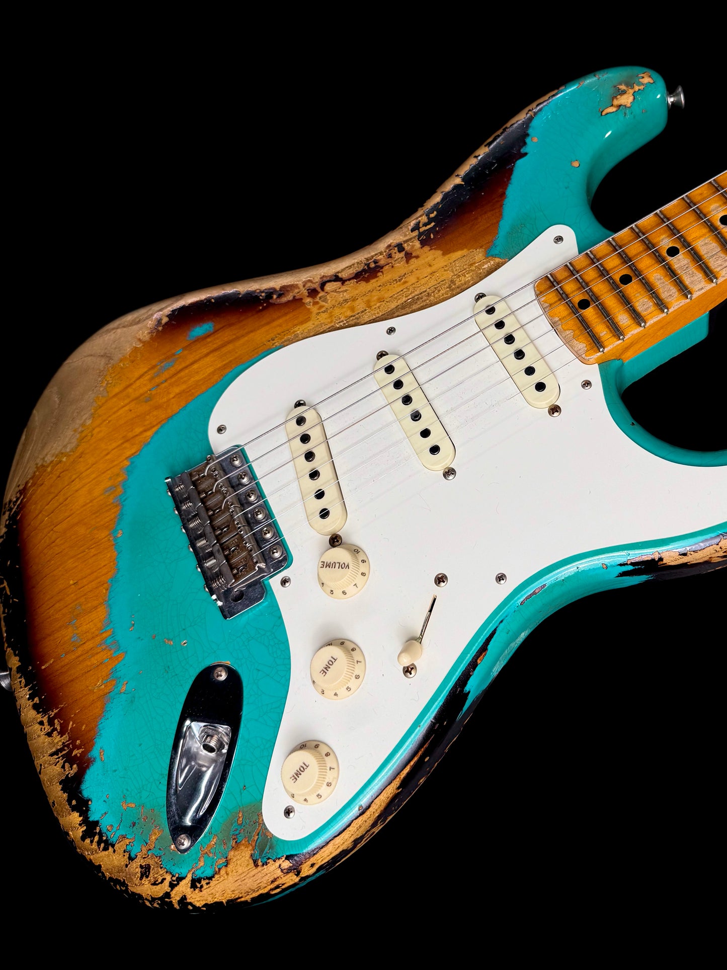 Fender Custom Shop NAMM 2018 LTD 57 Stratocaster Heavy Relic | Transparent Tahitian Turquoise Over Two-Tone Sunburst