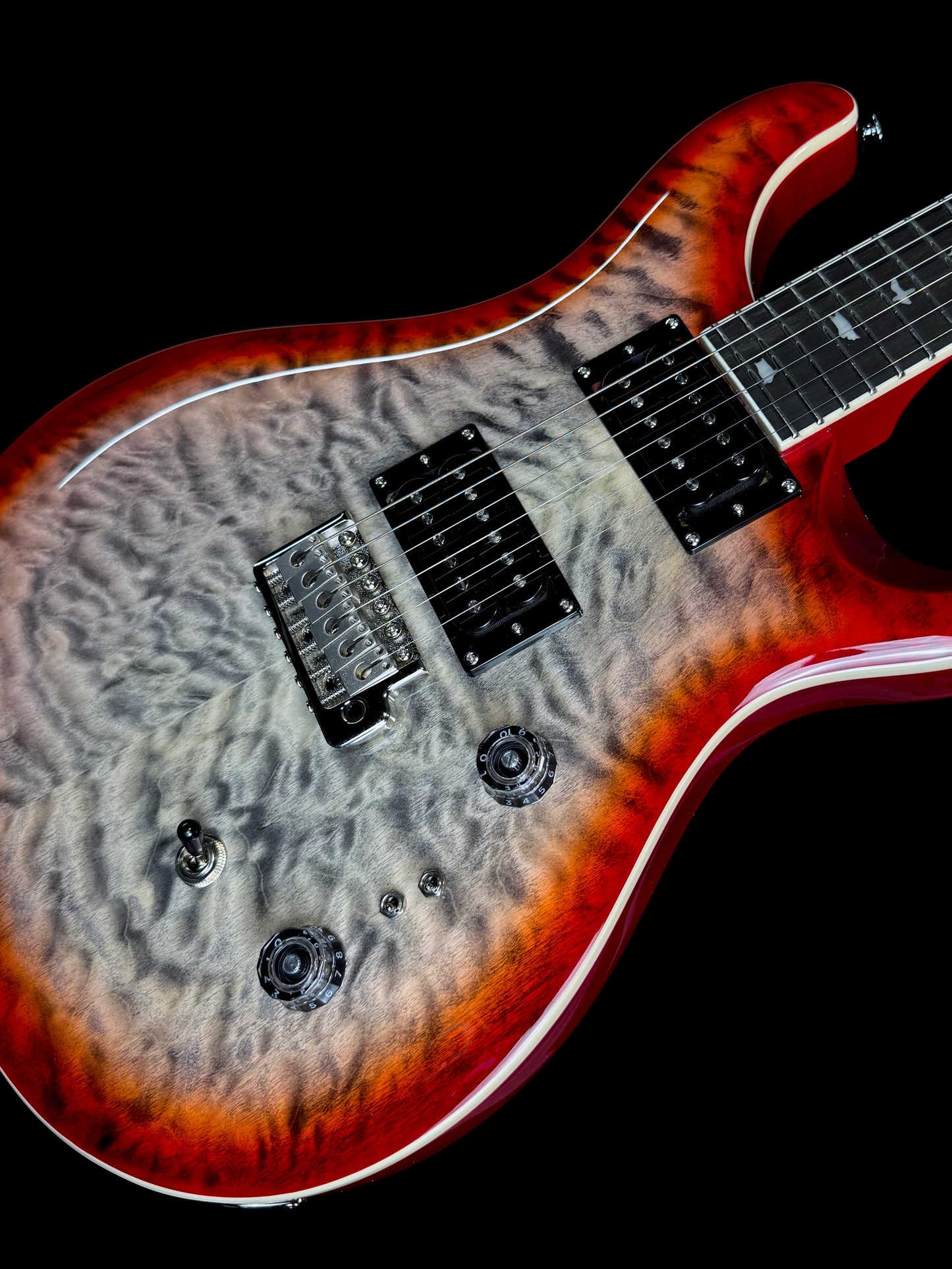PRS SE Custom 24-08 Quilt | Charcoal Cherry Burst