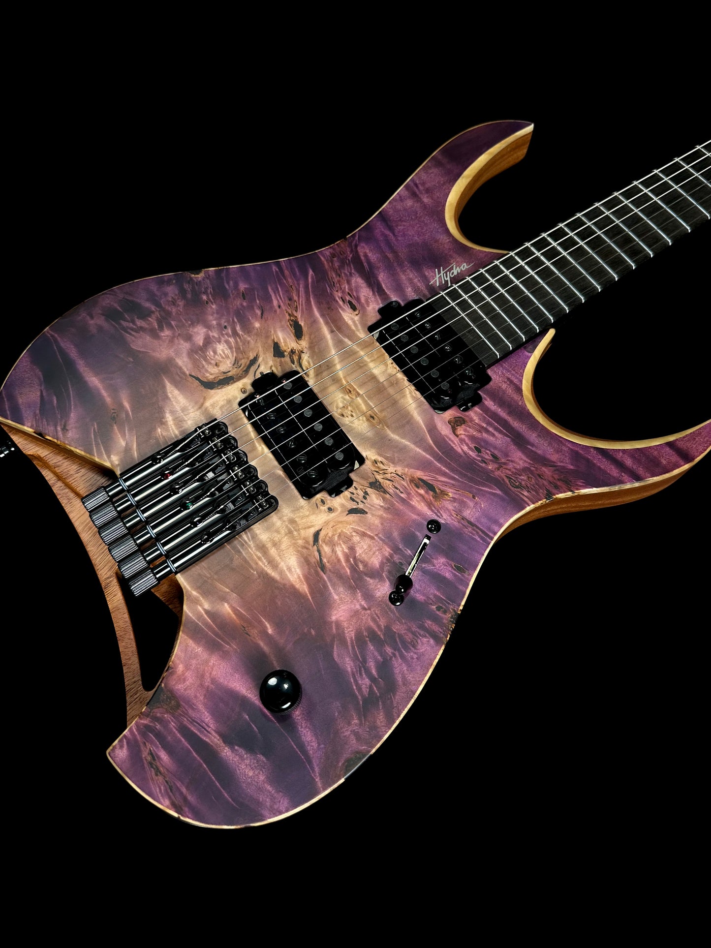 Mayones Hydra Elite 6 | Trans Natural Fade Purple Burst Out Satin