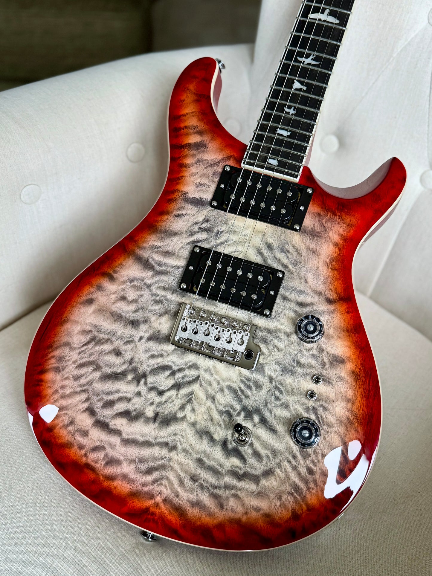PRS SE Custom 24-08 Quilt | Charcoal Cherry Burst