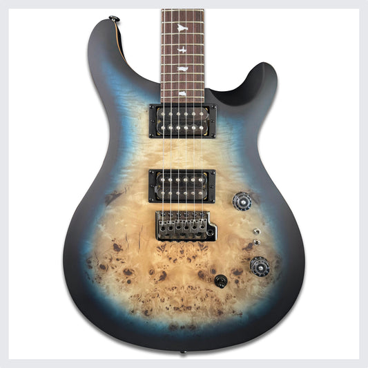 PRS SE Custom 24-08 Poplar Burl Limited Edition | Lake Blue Midnight Burst