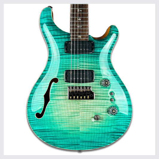 PRS Private Stock Custom 24-08 Semi-Hollow | Bahamian Blue Glow