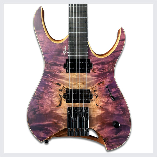 Mayones Hydra Elite 6 | Trans Natural Fade Purple Burst Out Satin