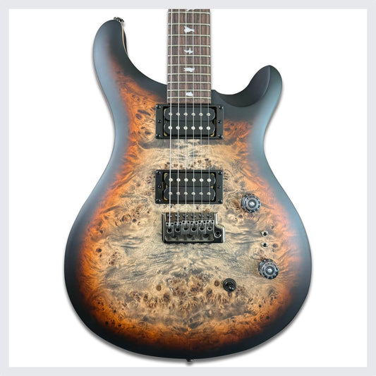 PRS SE Custom 24-08 Poplar Burl Limited Edition | Charcoal Cherry Midnight Burst