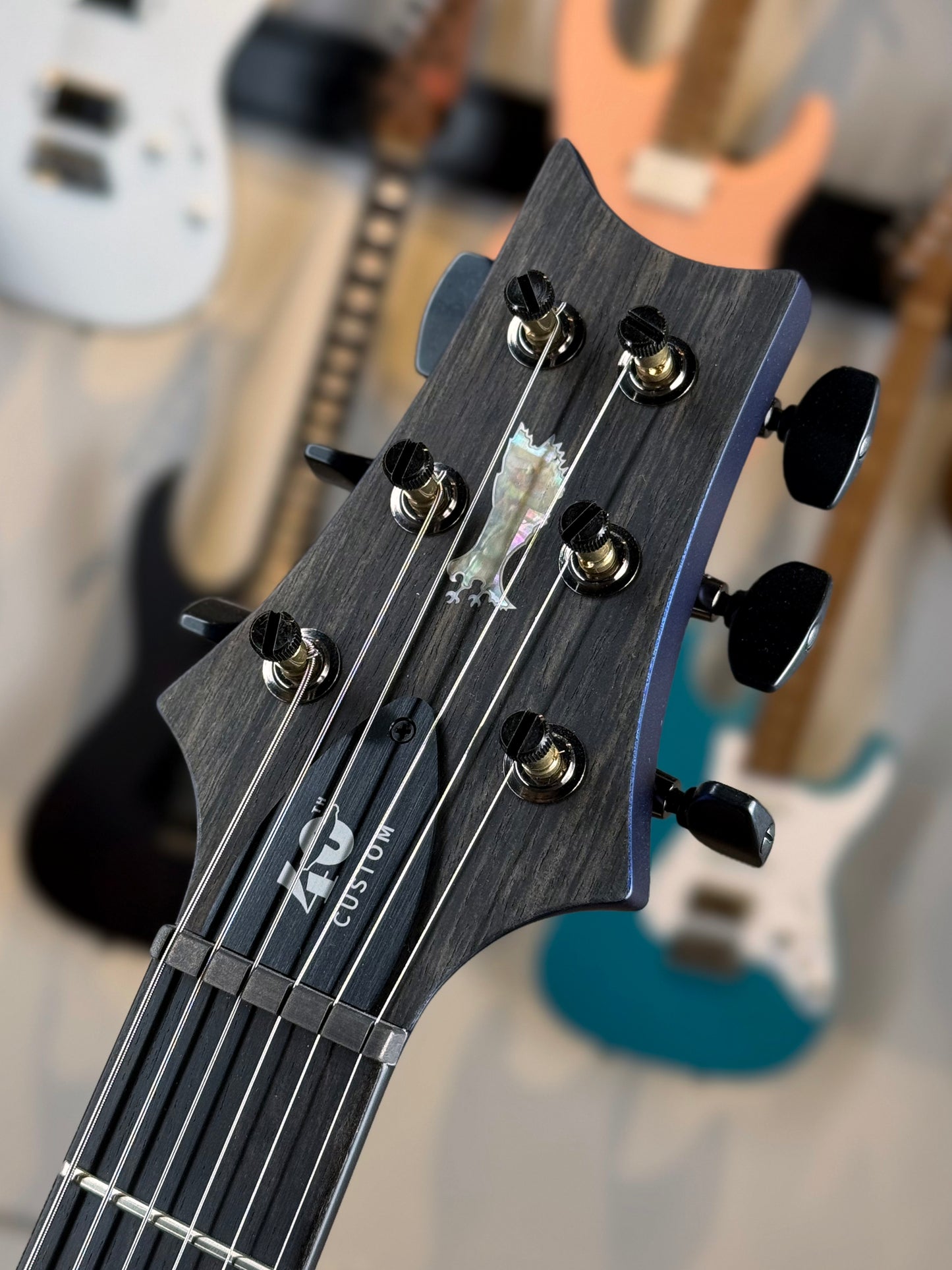 PRS 40th Anniversary Custom 24 Satin Limited Edition Sprayer's Choice | Trans Blue / Blueberry Satin