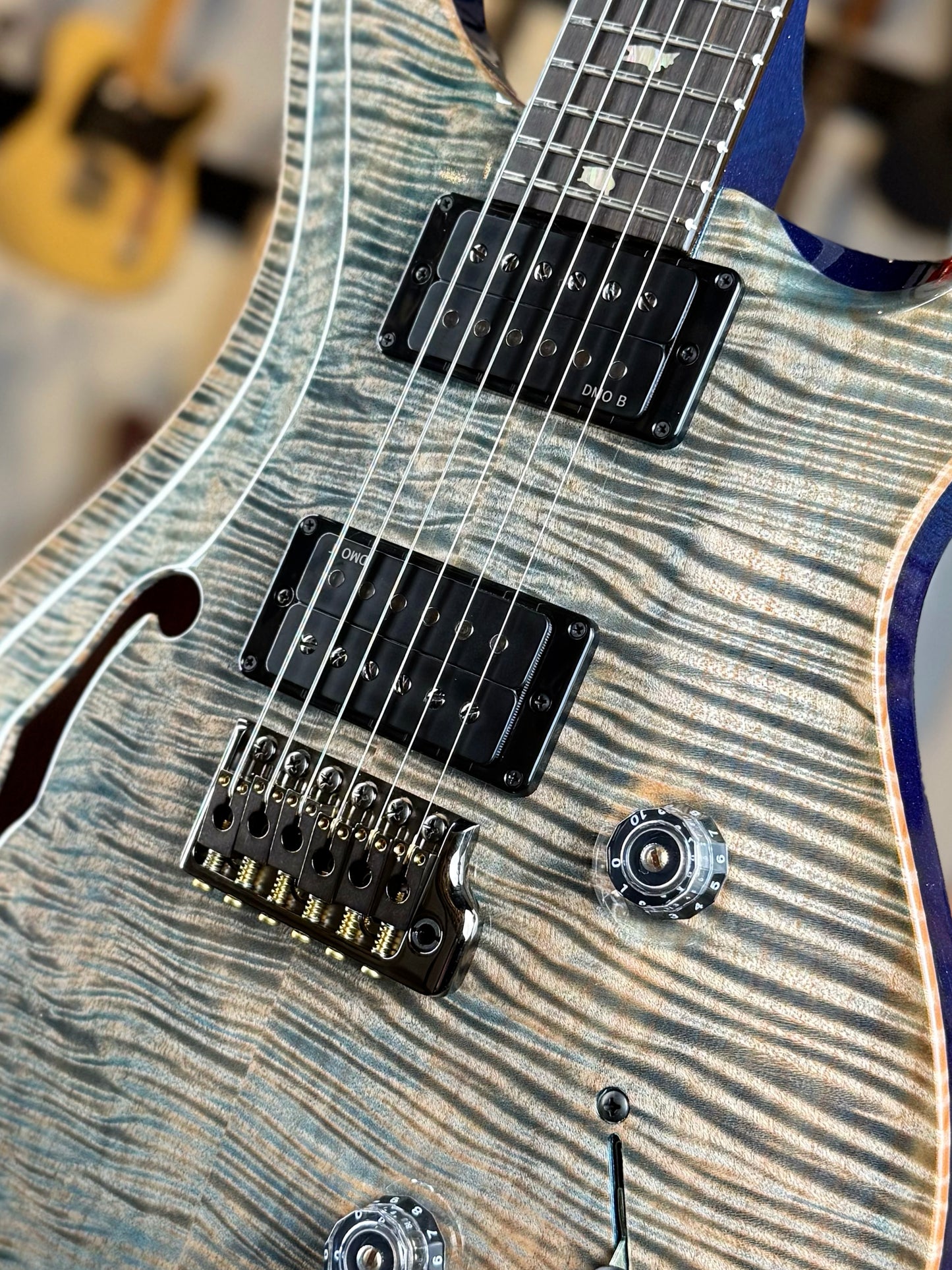 PRS Custom 24 Semi-Hollow "Artist Top" Sprayer's Choice | Glacier Mist/Trans Blue Sparkle