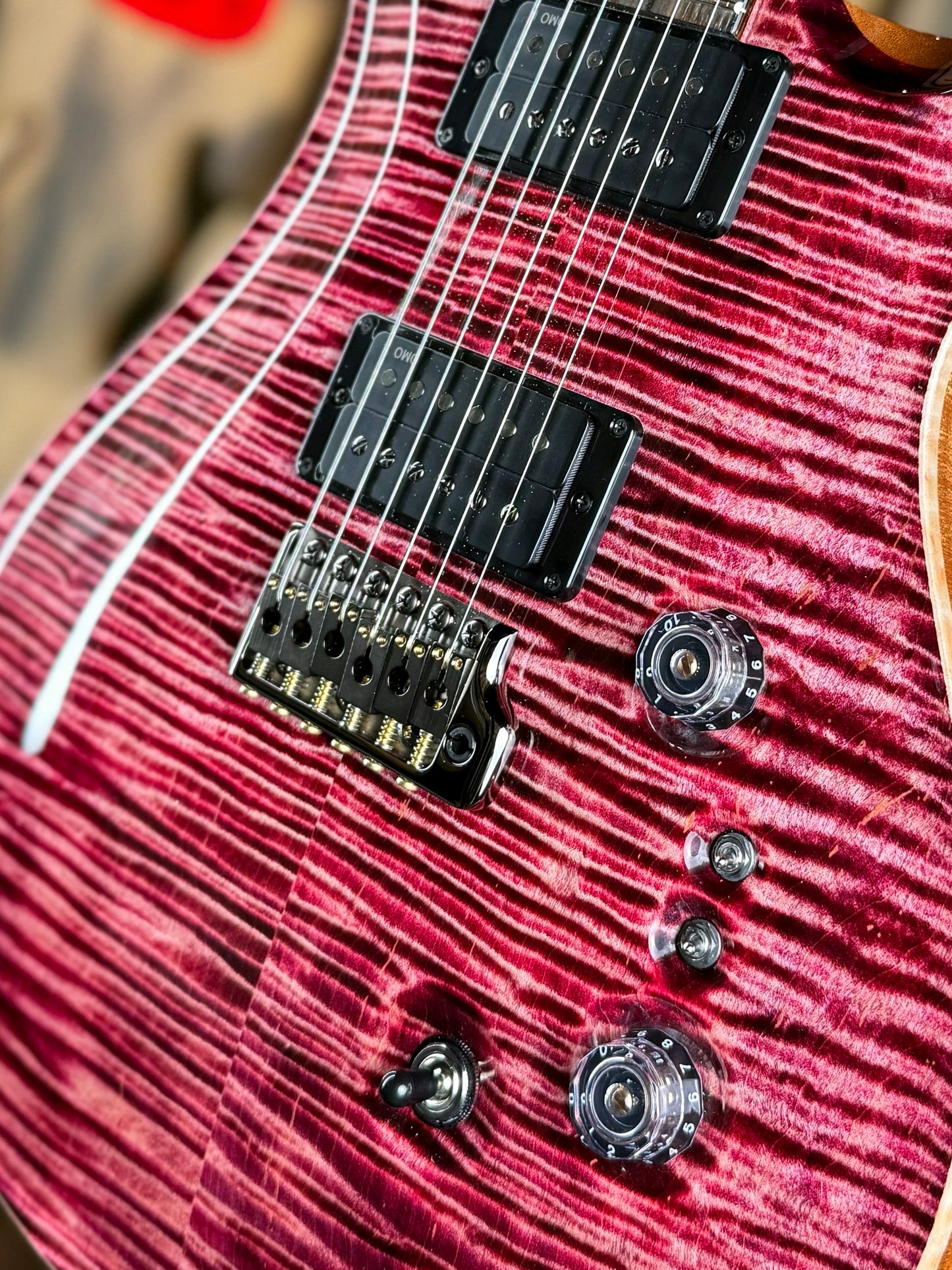 PRS Custom 24-08 "10 Top" Wood Library Limited Edition | Pomegranate/Natural Back