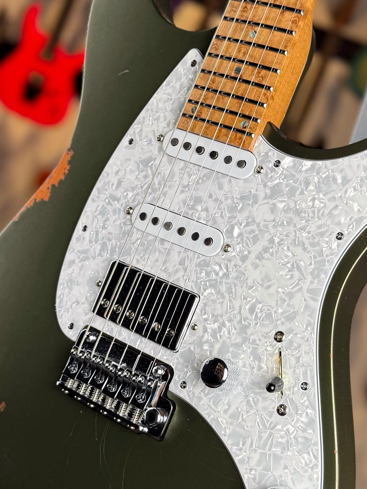 Mayones Aquila Aged V24 6 NAMM 2025 Limited Edition | Monolith Olive Green