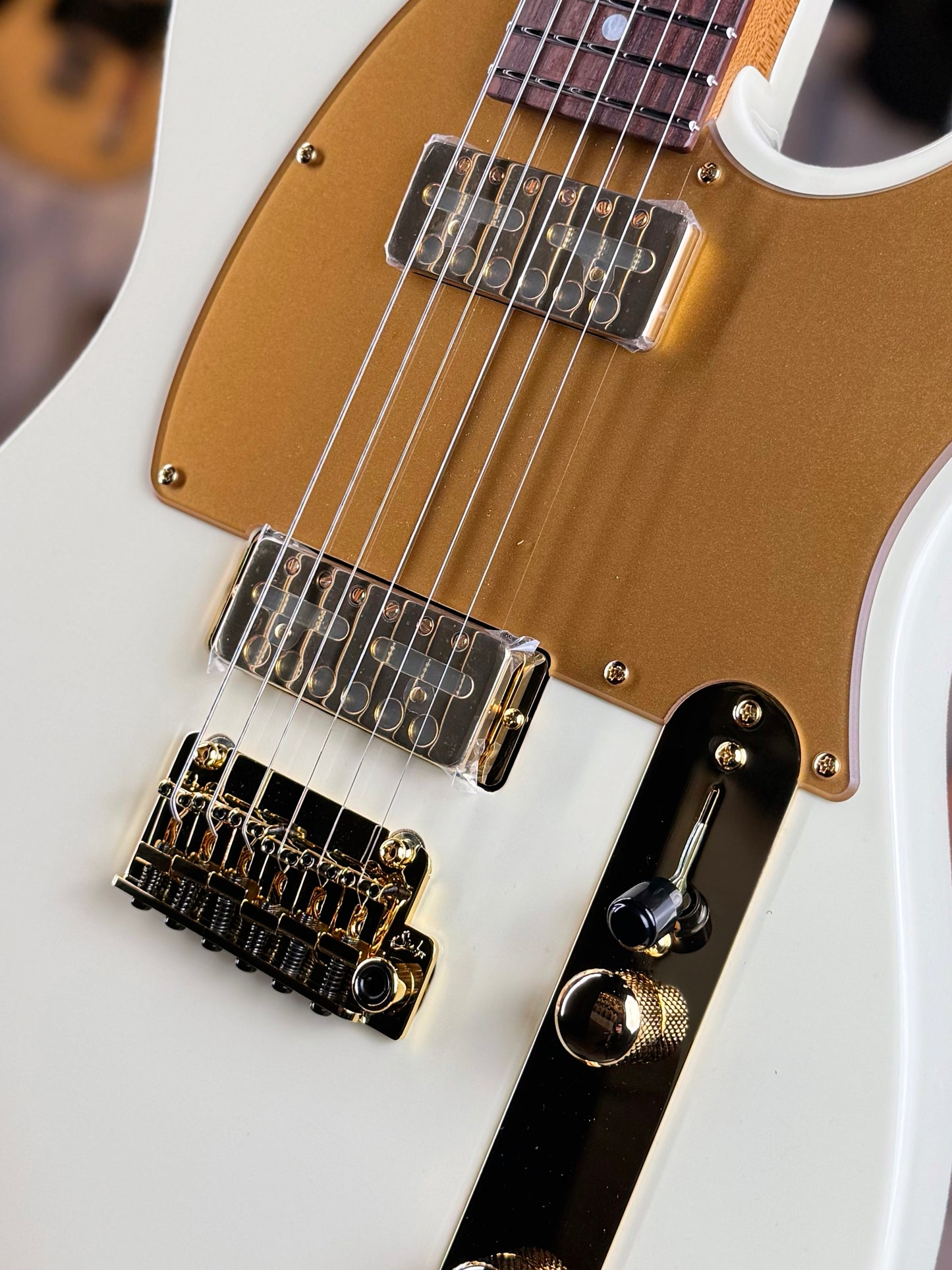 Suhr Mateus Asato Classic T Signature Series | 'MA' White with Lollar Gold Foil Pickups