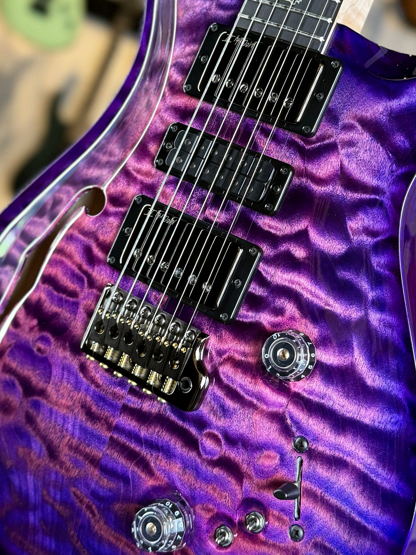 PRS Special 22 Semi-Hollow "10 Top" Sprayer's Choice Wood Library | Raspberry Purple Burst