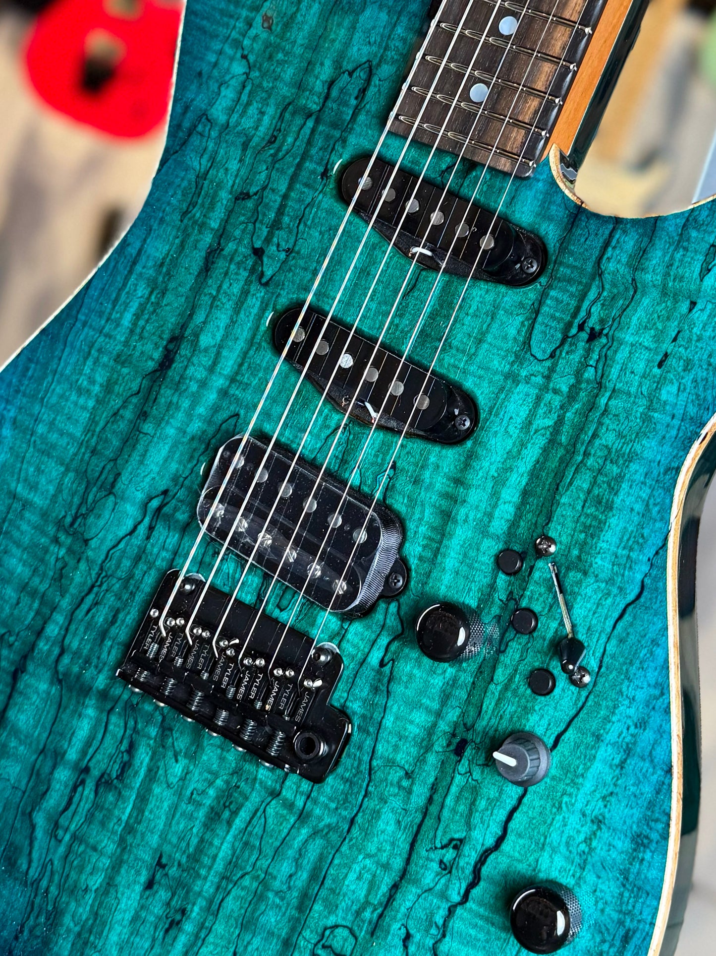 James Tyler Guitars Studio Elite HDX | Spalted Maple Transparent Teal Burst