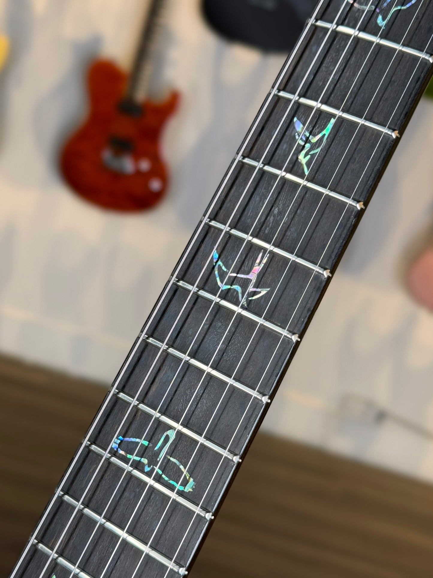 PRS Custom 24 "Artist Top" Wood Library Quilt | Red Tiger/Jewel Apple Metallic Back