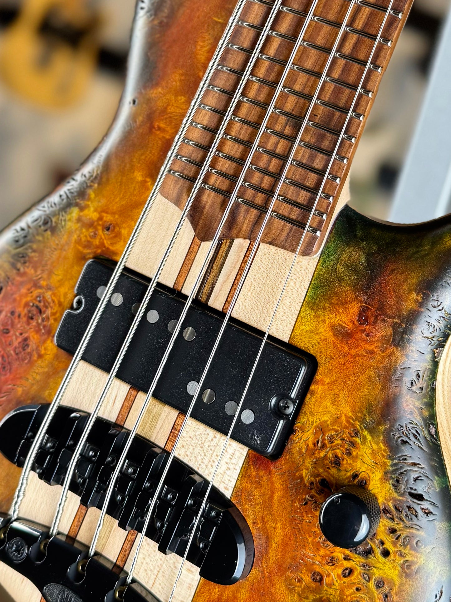 Mayones Cali 5 | Amber Olive Burst Custom Color