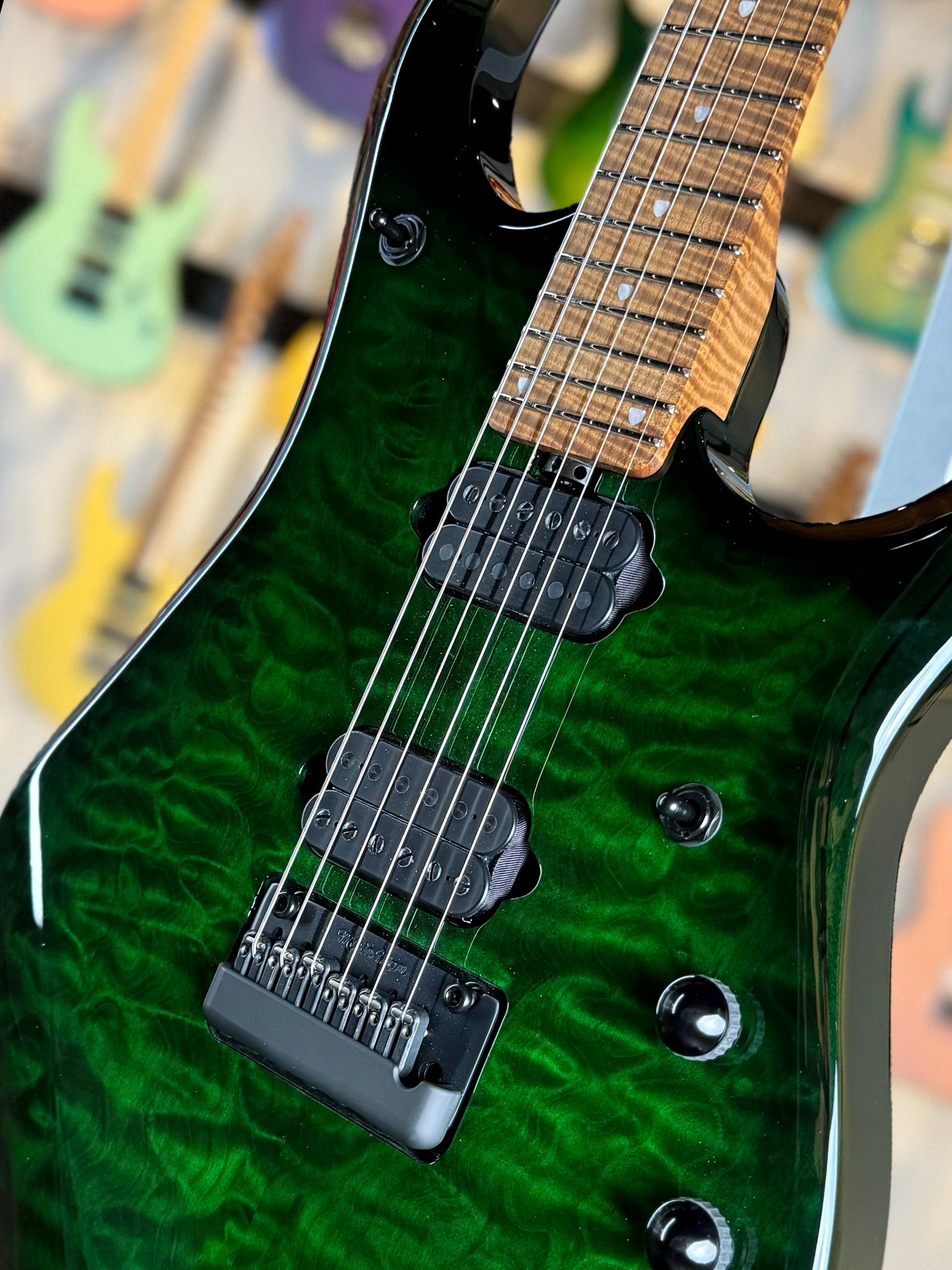 Ernie Ball Music Man JP15 Quilt | Green Tiger Eye
