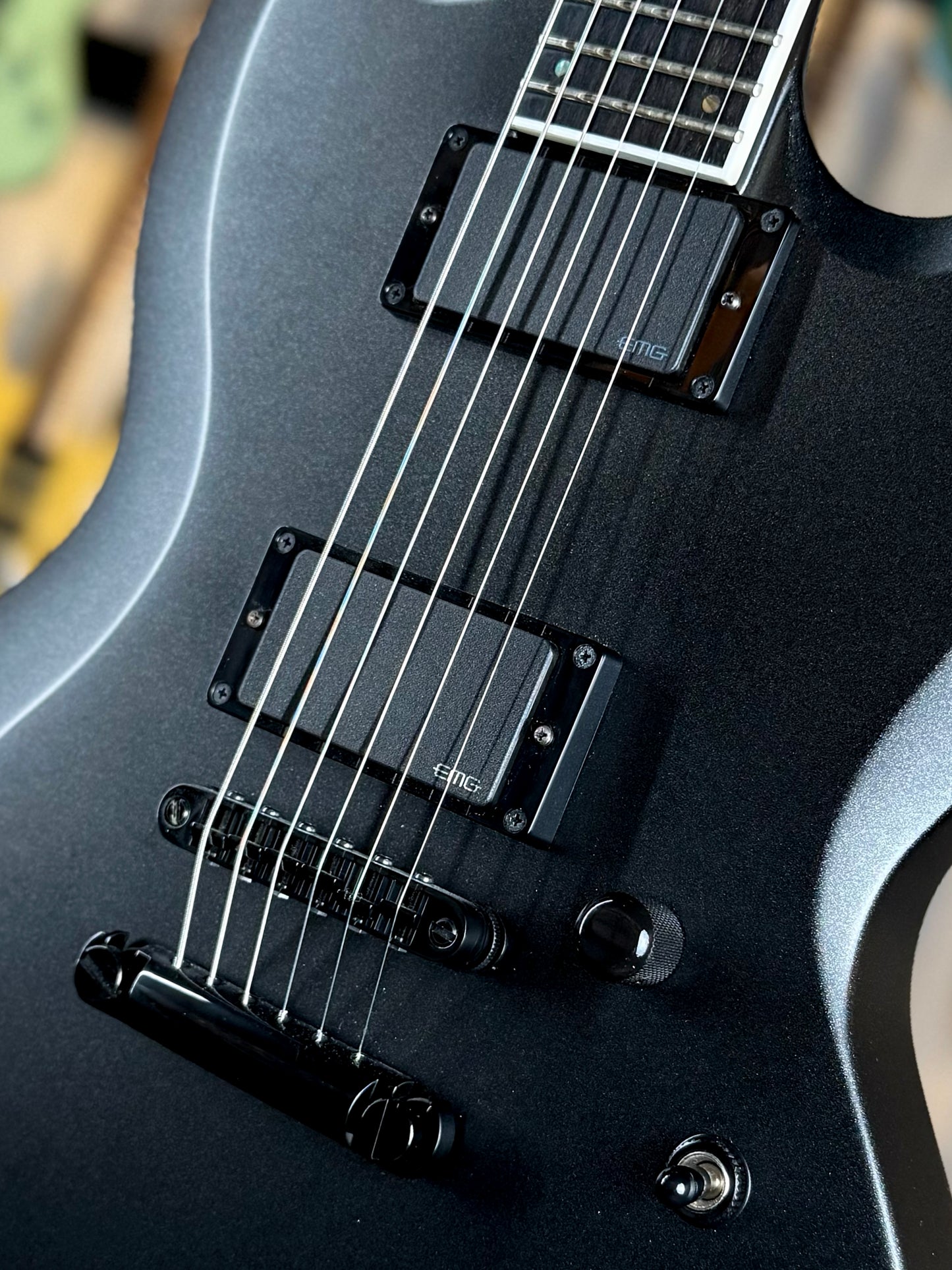 ESP E-II Viper Baritone | Charcoal Metallic Satin