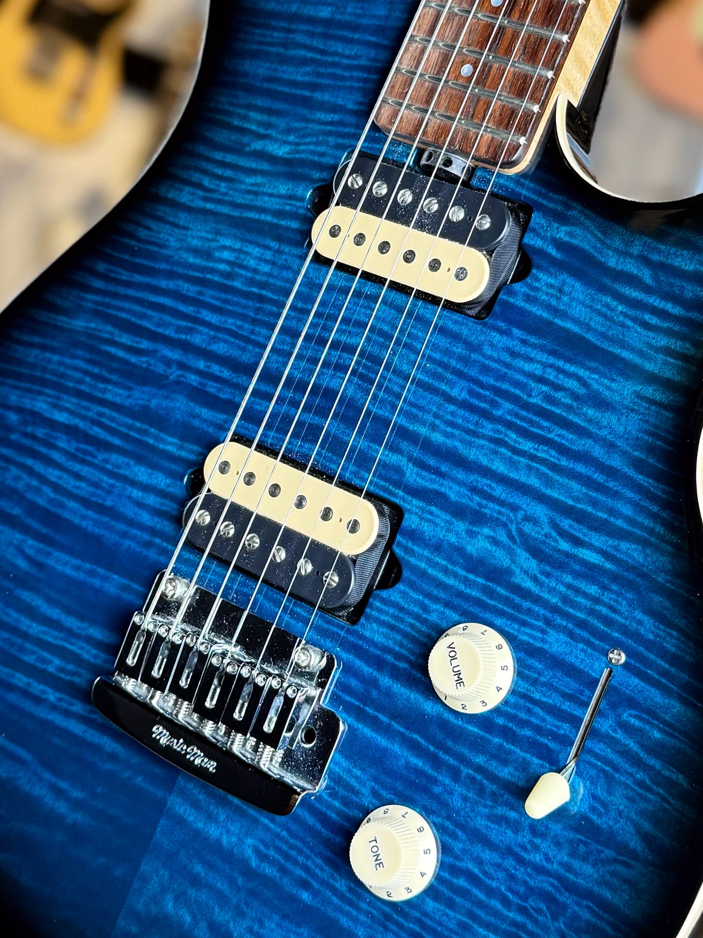 Ernie Ball Music Man Axis Super Sport BFR (Ball Family Reserve) | Translucent Blue Burst (Pre-Owned)