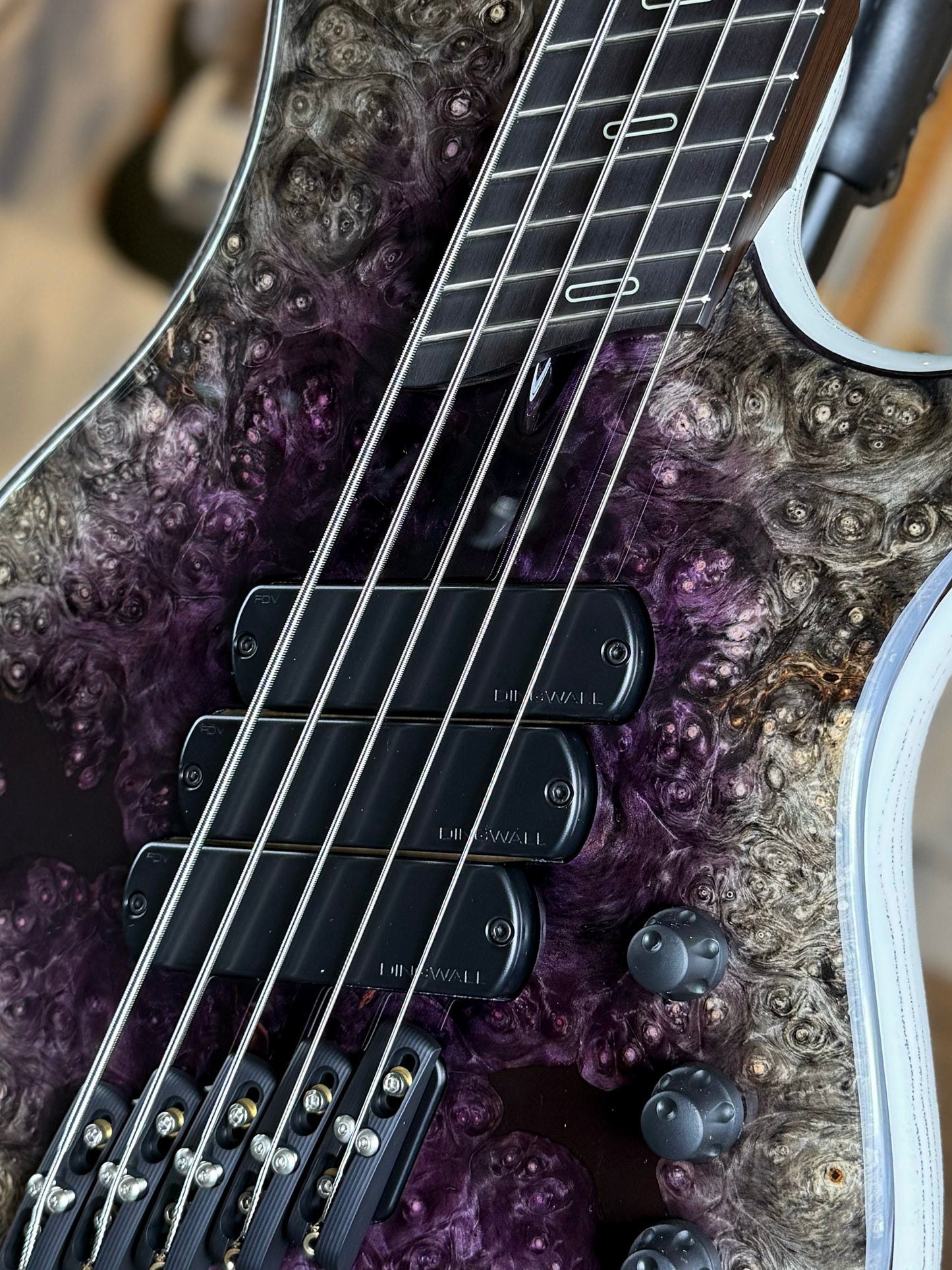 Dingwall Guitars Custom Shop Z3 5 String | Purple to Natural Reverseburst
