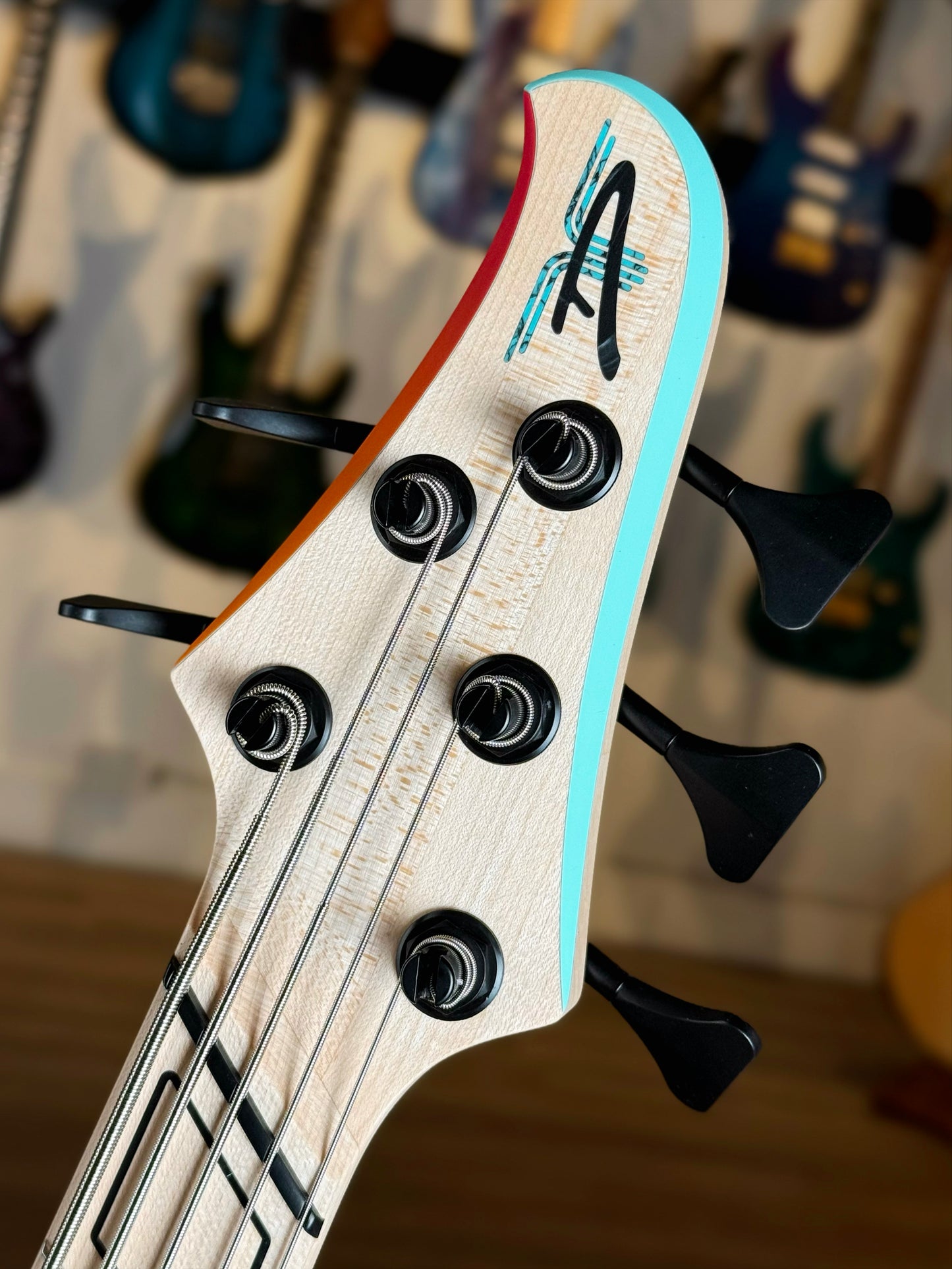 Dingwall Guitars D-Roc Custom 5 String | Pastel Blue/Pink to Orange Fade