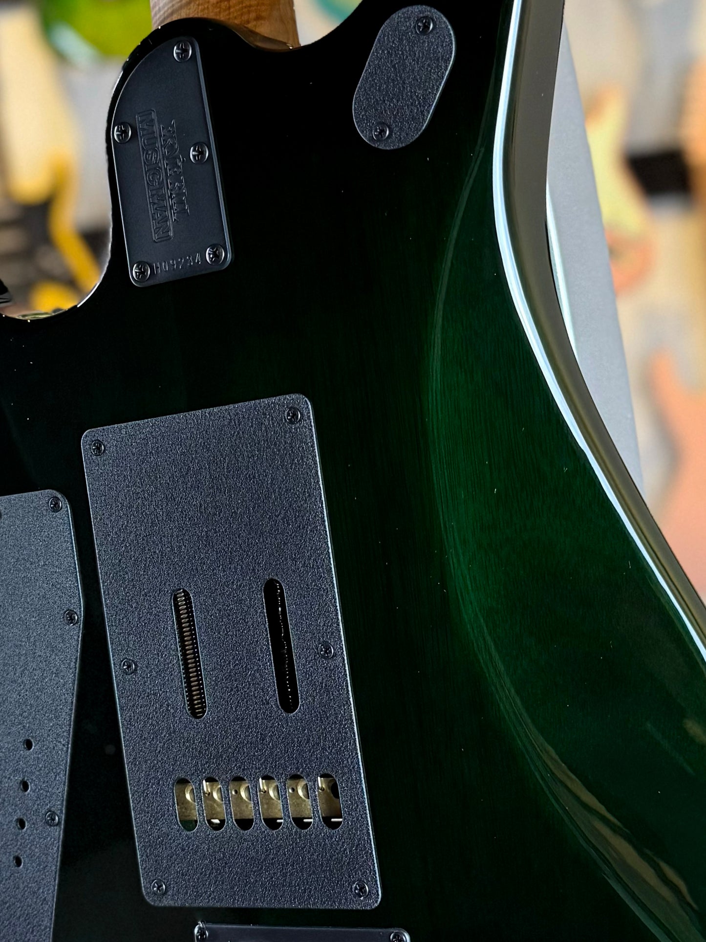 Ernie Ball Music Man JP15 Quilt | Green Tiger Eye