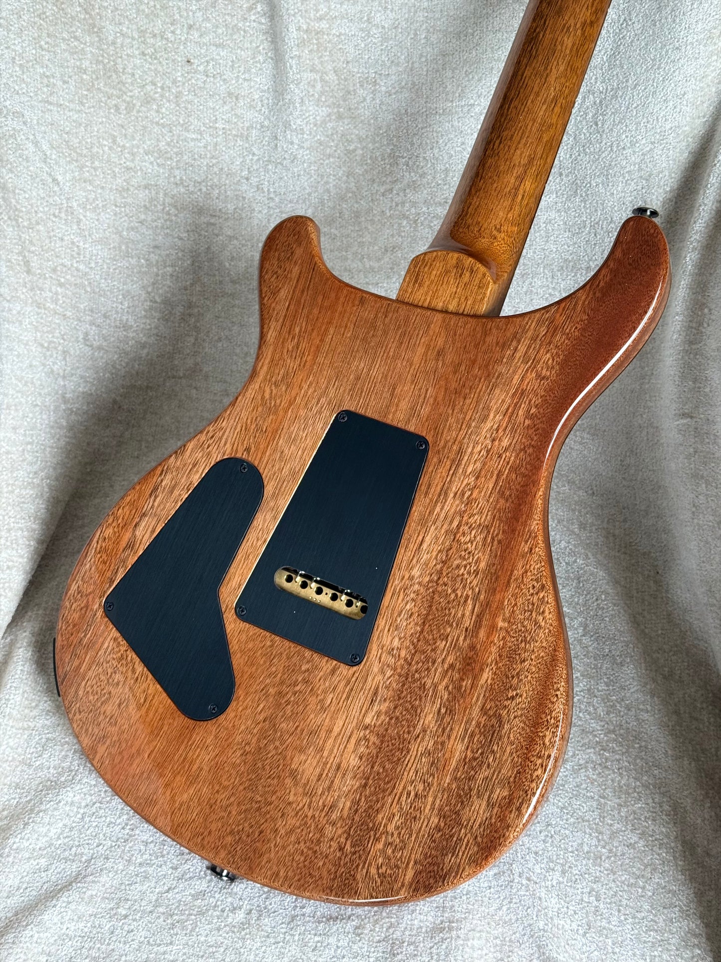 PRS Custom 24 "10 Top" Wood Library Quilt | Charcoal Purple Smokeburst Natural Back