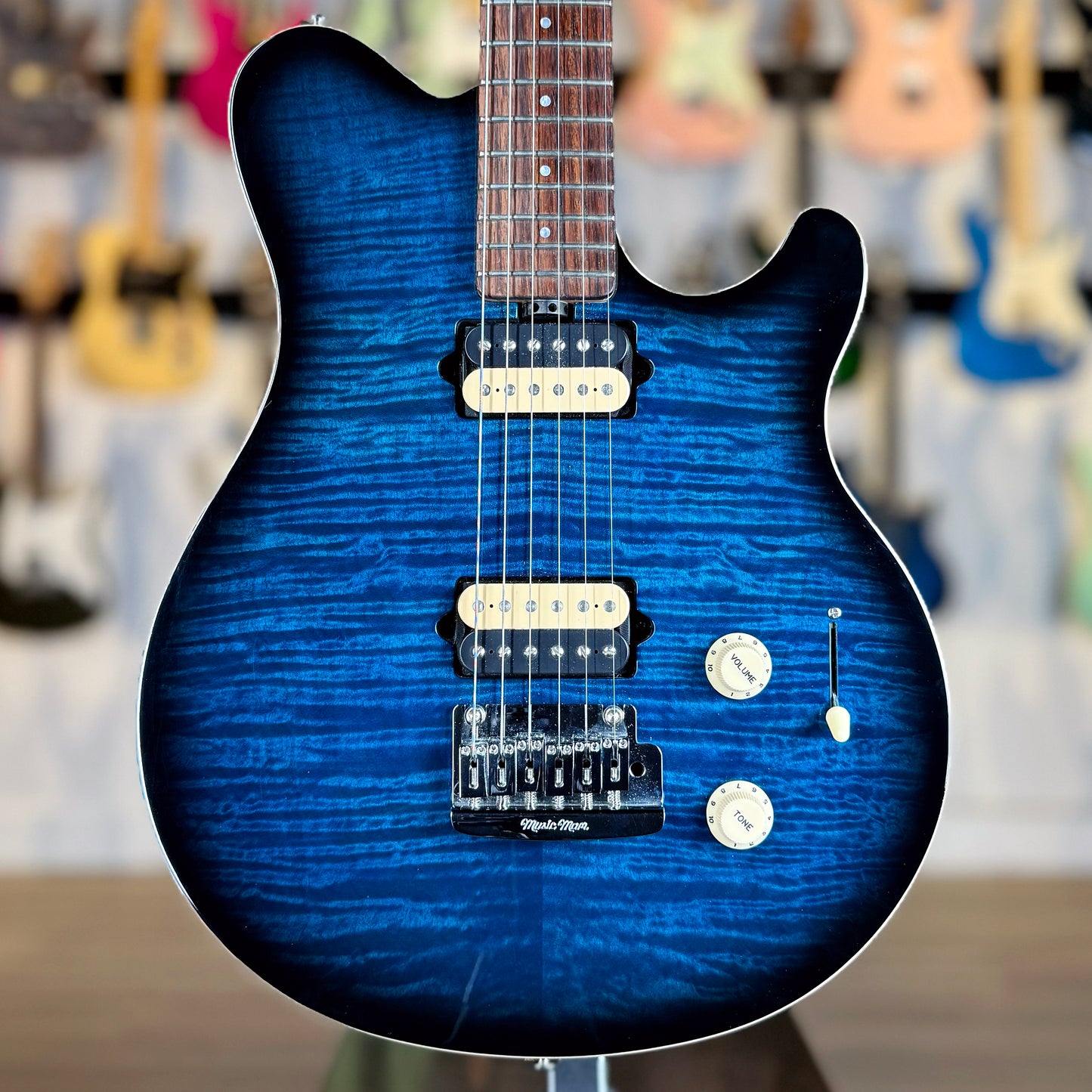 Ernie Ball Music Man Axis Super Sport BFR (Ball Family Reserve) | Translucent Blue Burst (Pre-Owned)