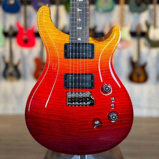 PRS Custom 24-08 "10 Top" Sprayer's Choice Wood Library | Orange to Yellow Sunset Fade