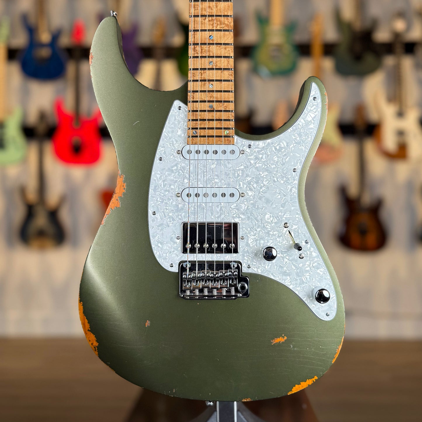 Mayones Aquila Aged V24 6 NAMM 2025 Limited Edition | Monolith Olive Green