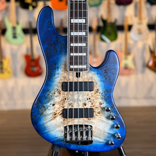 Mayones Jabba Mala Due 5 Federico Malaman Signature 5 String | Natural Fade Blue Burst Out