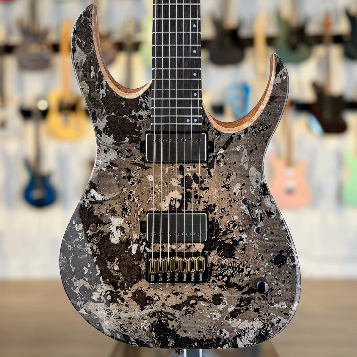 Mayones Duvell Elite 7 Baritone 26.5 | Natural Fade Graphite Burst Out (Custom Finish)