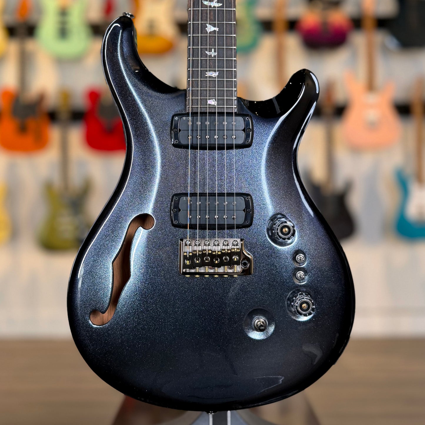 PRS Custom 24-08 Semi-Hollow Sprayer's Choice | Dark Silver Sparkle Smokeburst