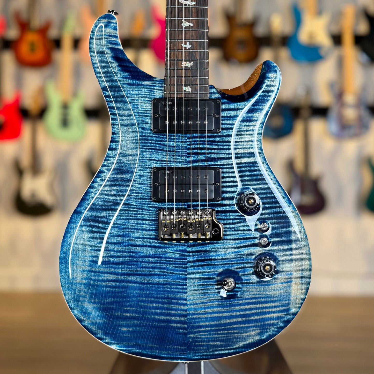 PRS Custom 24-08 "10 Top" Wood Library Limited Edition | Private Stock Indigo/Natural Back
