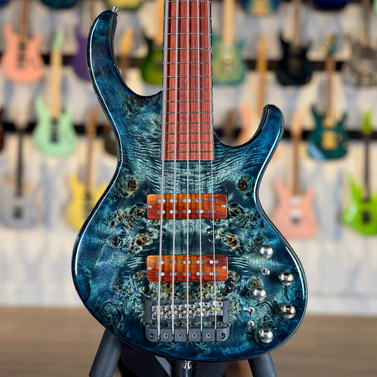 Fibenare Guitars Custom Shop Globe 5 String Bass | Tortoise Blue Gloss